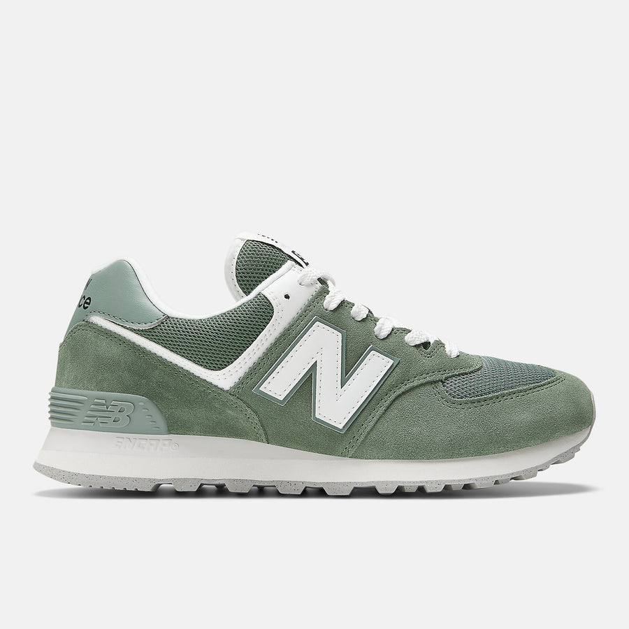New Balance Mens 574 Fashion Trainers - Green / White