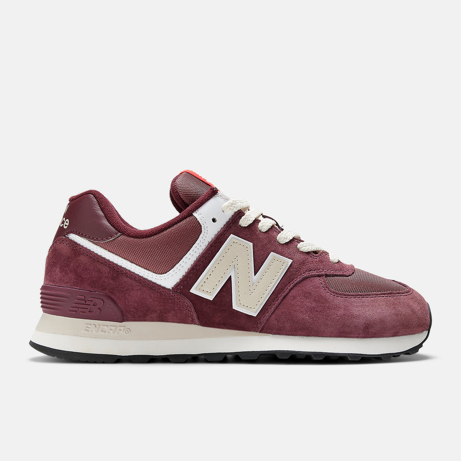 New Balance Mens 574 Fashion Trainers - Maroon / Grey