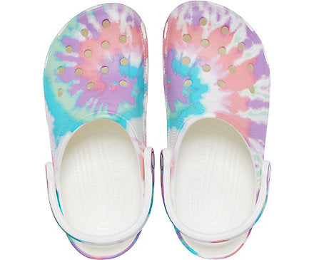Crocs Unisex Classic Tie Dye Graphic Clog - White / Fresco