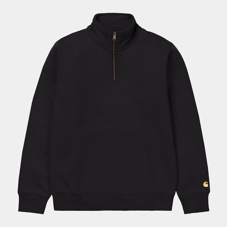 Carhartt Mens Chase Half Zip Sweatshirt - Black / Gold