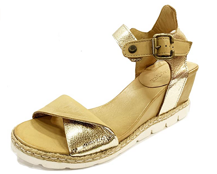 Jocee & Gee-Clover-Oro-Gold-Wedge-Sandal's