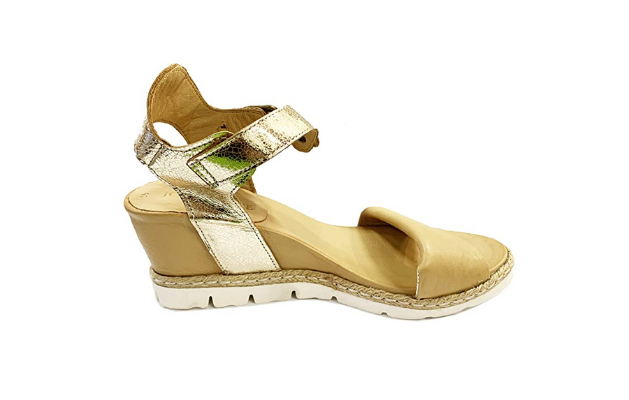 Jocee & Gee-Clover-Oro-Gold-Wedge-Sandal's