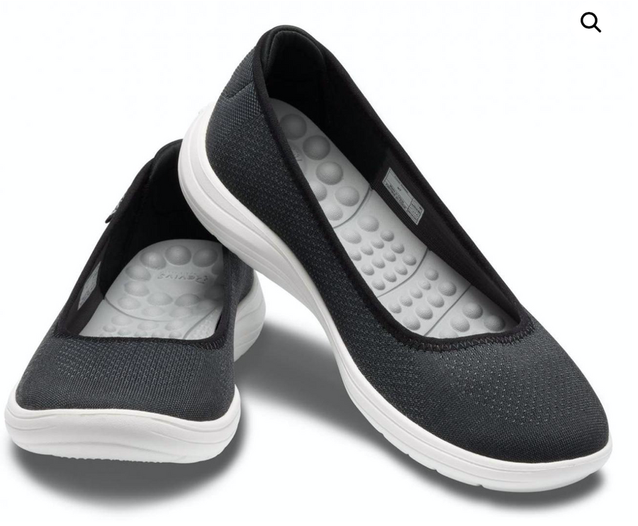 Crocs Womens Reviva Flat Sandals - Black / White